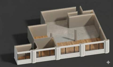 3D floor plan of Dianor Studios production space in Jersey City